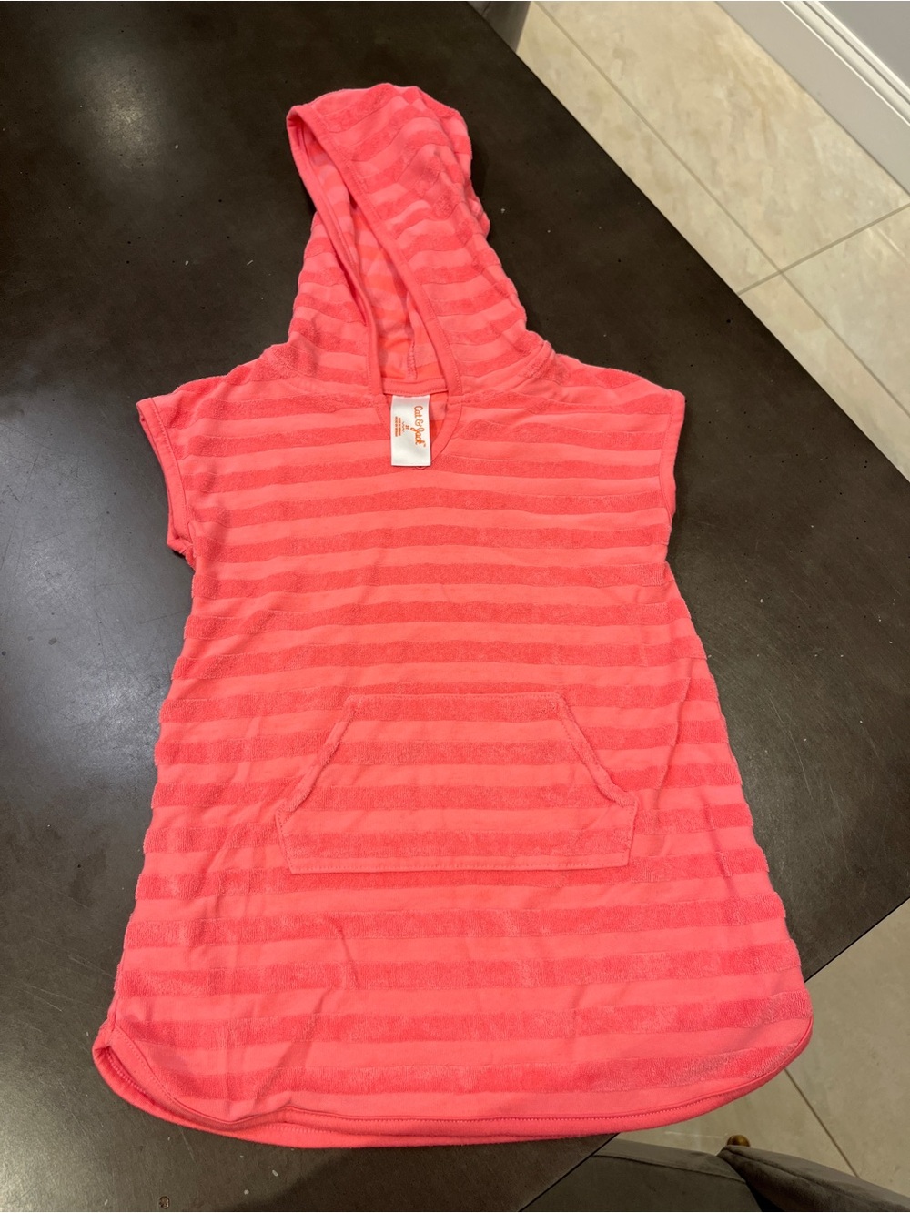 Cat & Jack Pink Striped Kids Swim Coverup Dress